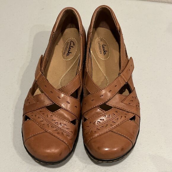 Clarks Bendables Women's Loafers Shoes Size 10 Leather Brown EUC - Picture 6 of 16